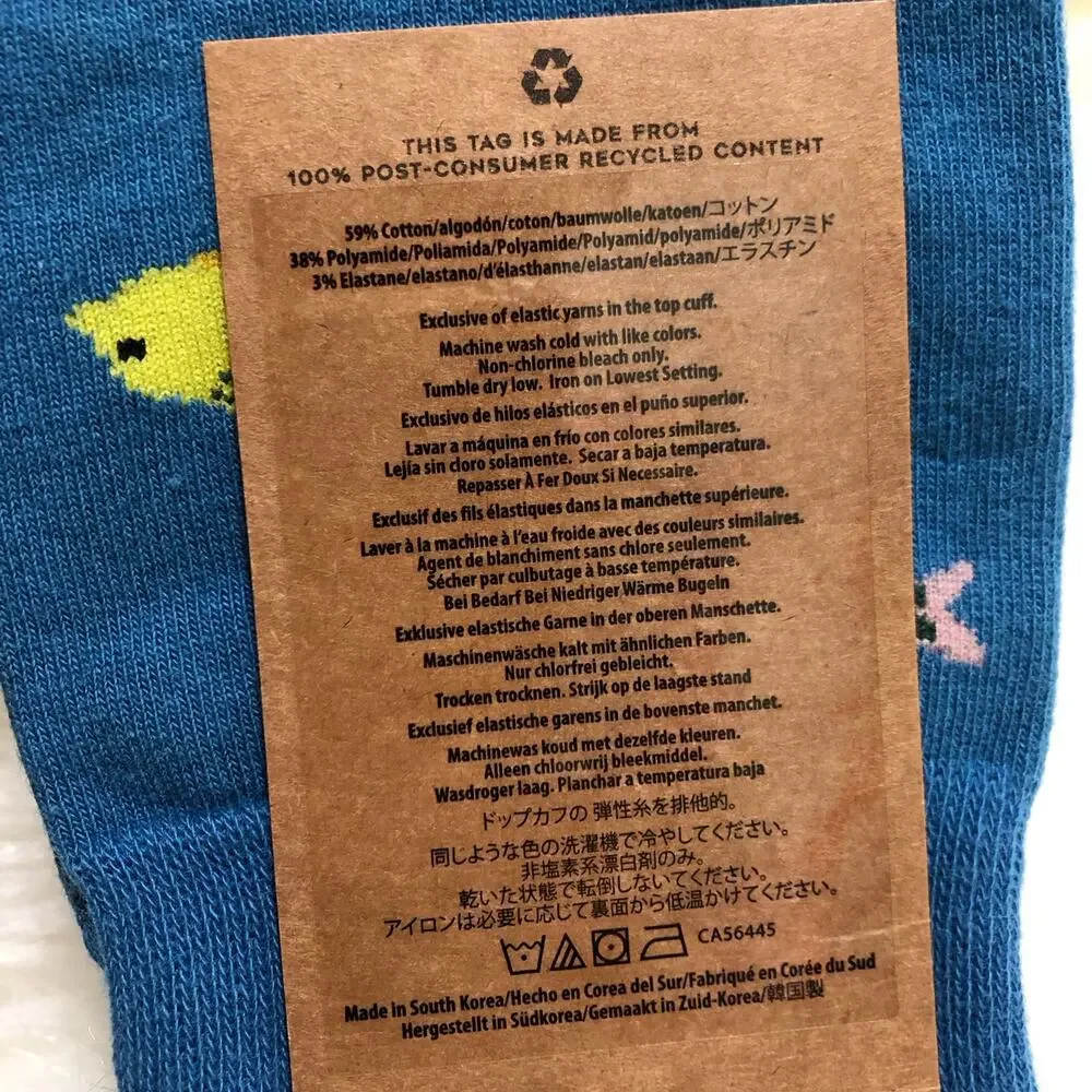 J. Crew Men's Socks One‎ Size Teal Purple Fish Print Colorful Lightweight NWT